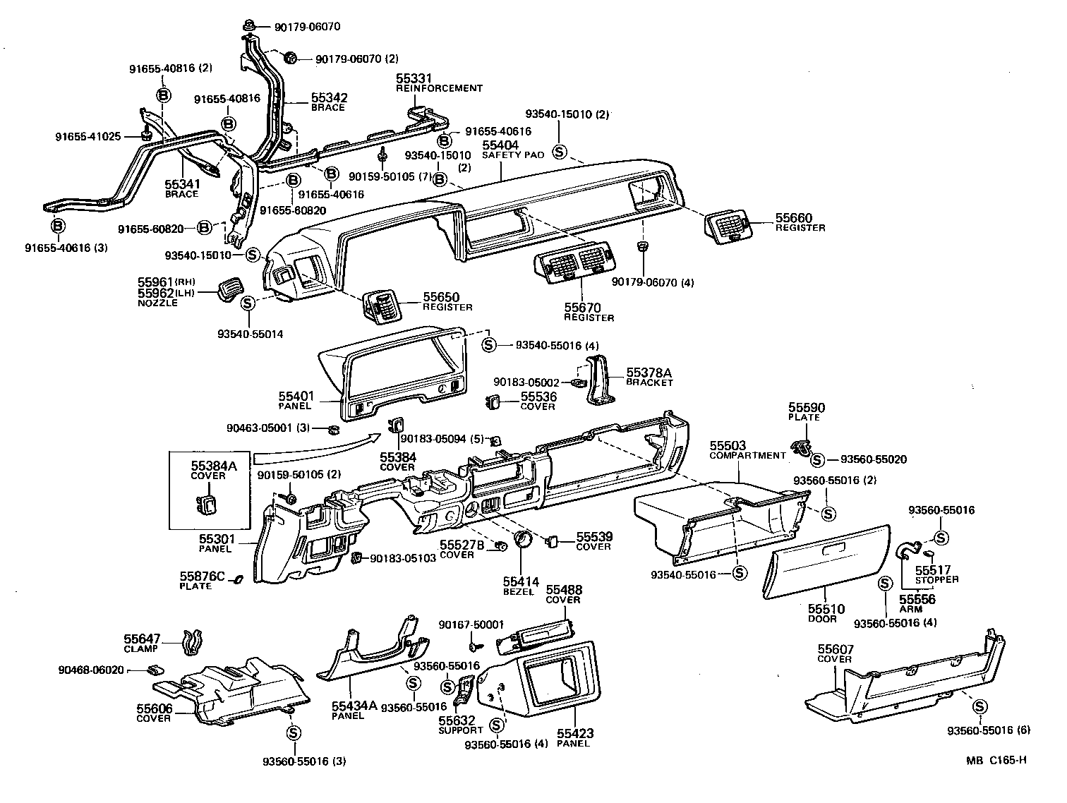 55306-22090 BRACE, INSTRUMENT PANEL, NO.2 product image