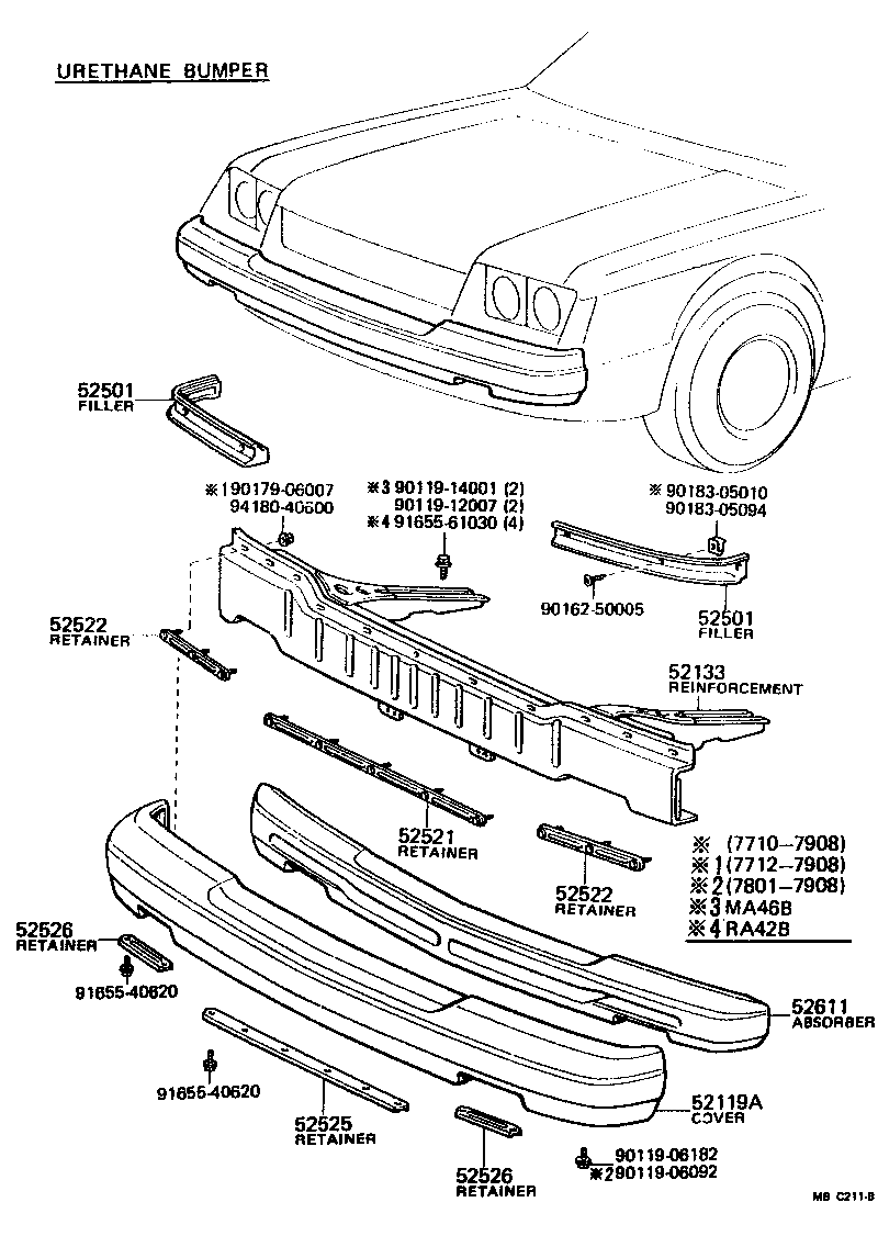 52611-14010 ABSORBER, FRONT BUMPER ENERGY product image
