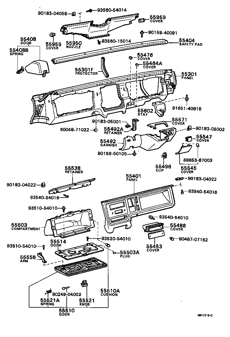 55404-87017 PANEL SUB-ASSY, INSTRUMENT CLUSTER FINISH product image