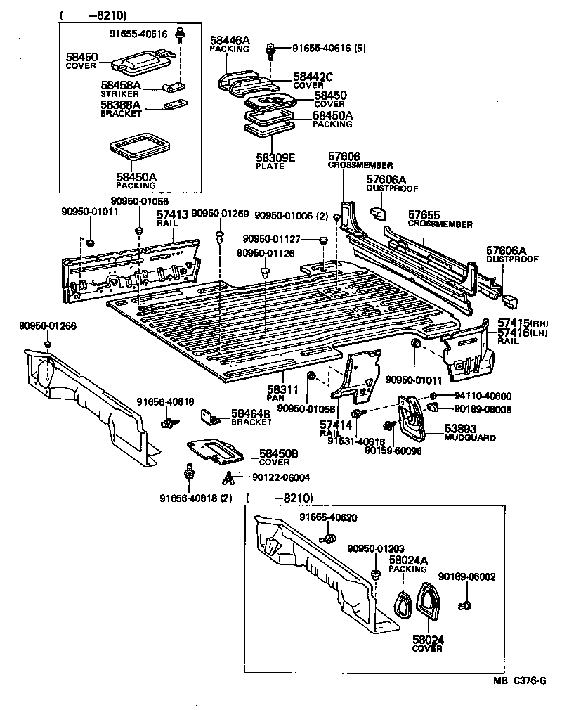 57045-95701 RAIL, FLOOR SIDE, REAR RH product image