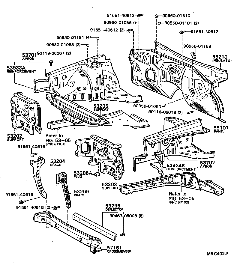 53208-24010 BRACE SUB-ASSY, HOOD LOCK product image