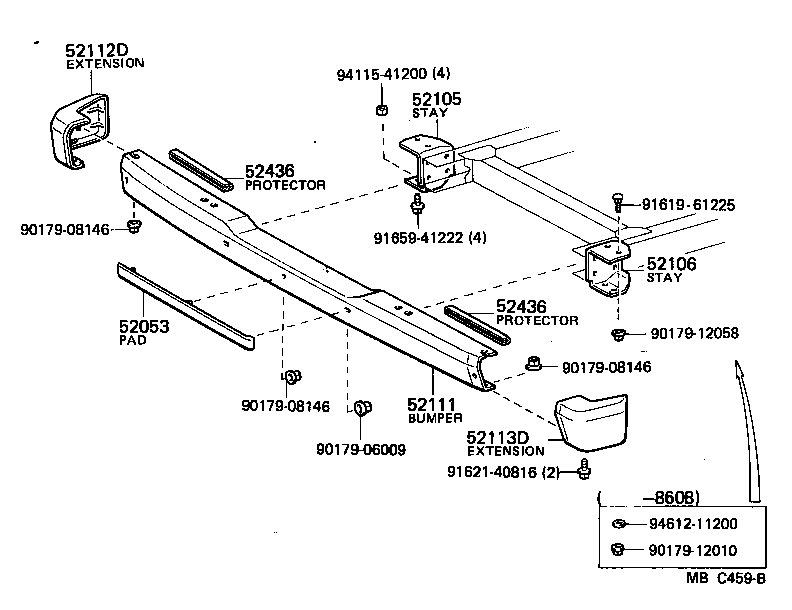 52102-60010 EXTENSION, FRONT BUMPER, RH product image