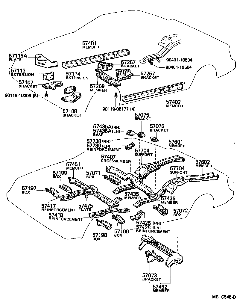 57108-24010 BRACKET SUB-ASSY, STRUT BAR, LH product image