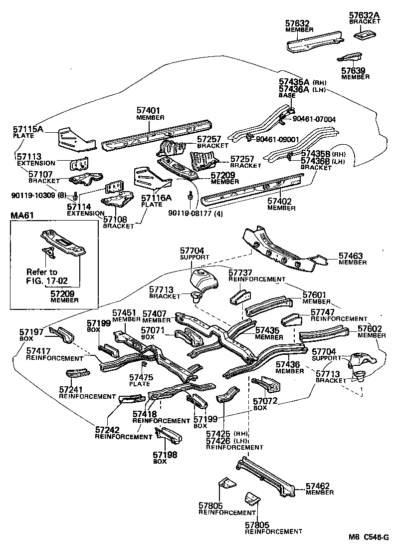 57108-24010 BRACKET SUB-ASSY, STRUT BAR, LH product image