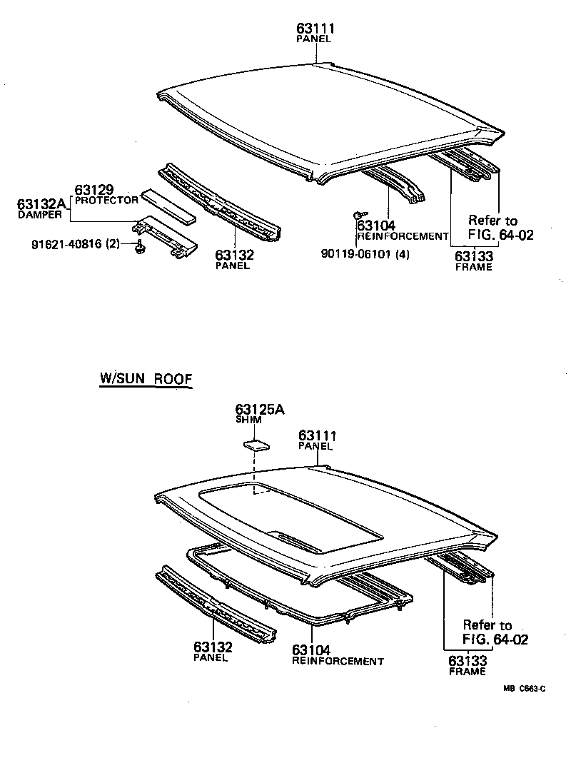 63102-14070 PANEL, WINDSHIELD HEADER, INNER product image