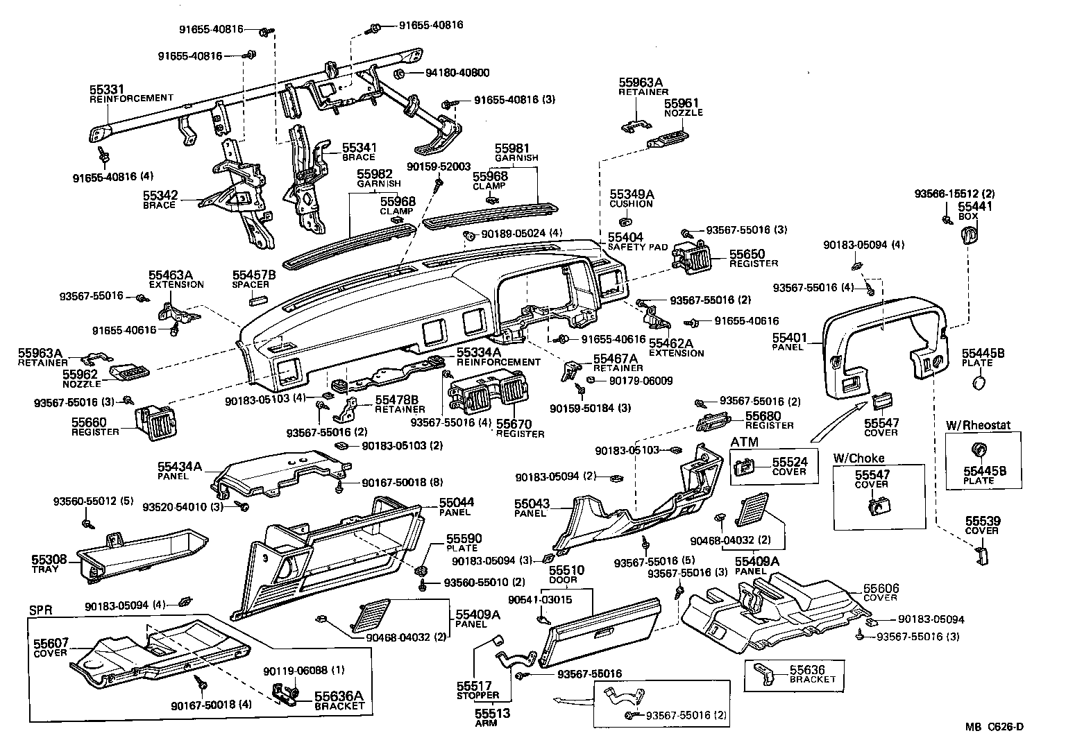 55375-14010 BRACKET, INSTRUMENT PANEL LOWER MOUNTING, LH product image