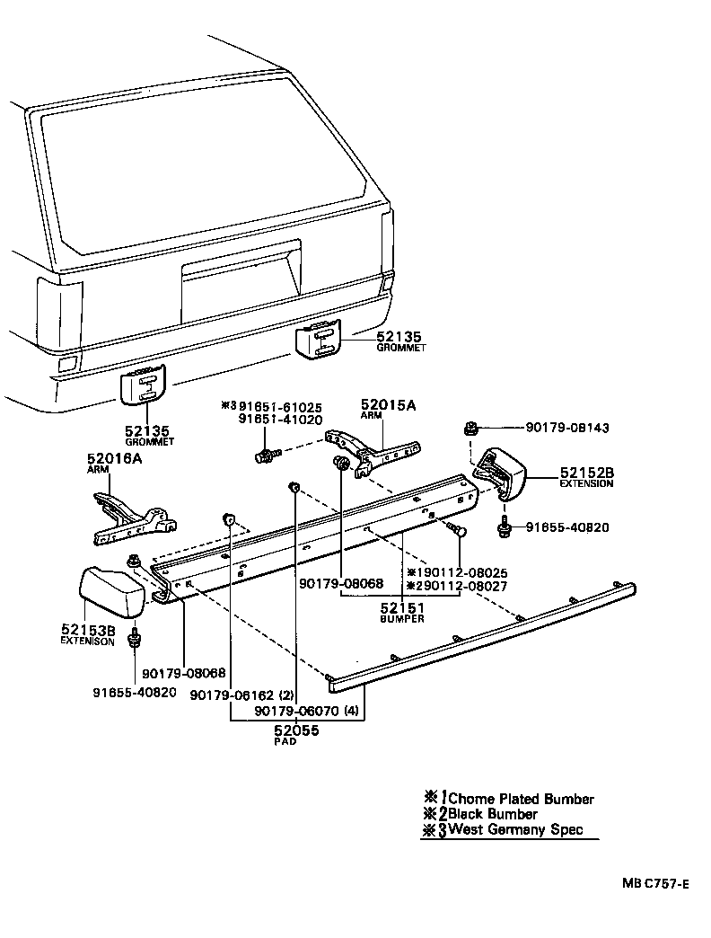 52181-12150 ARM SUB-ASSY, REAR BUMPER, RH product image