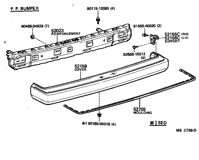 52159-14290-08 COVER, REAR BUMPER product image