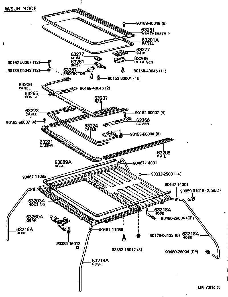 63102-14050 PANEL, WINDSHIELD HEADER, INNER product image