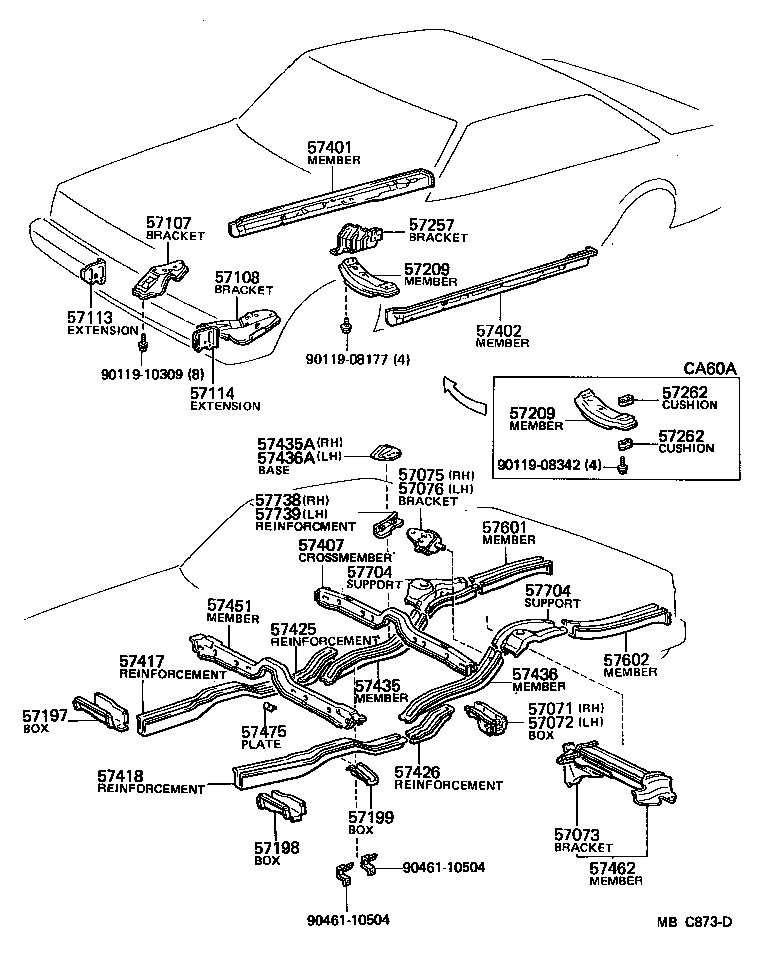 57075-14030 BRACKET SUB-ASSY, UPPER CONTROL LINK, RH product image
