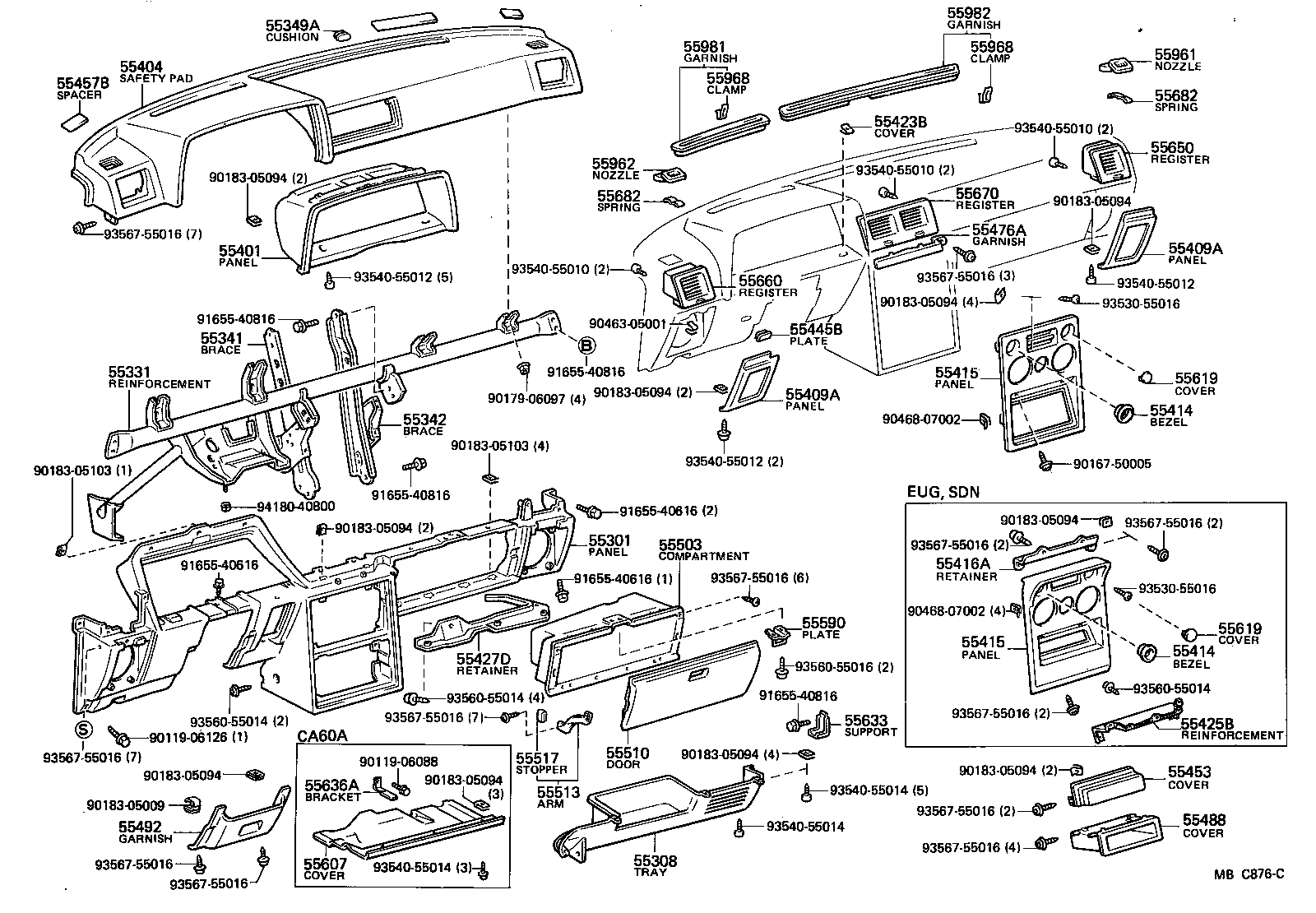 55306-14080 BRACE, INSTRUMENT PANEL, NO.1 product image
