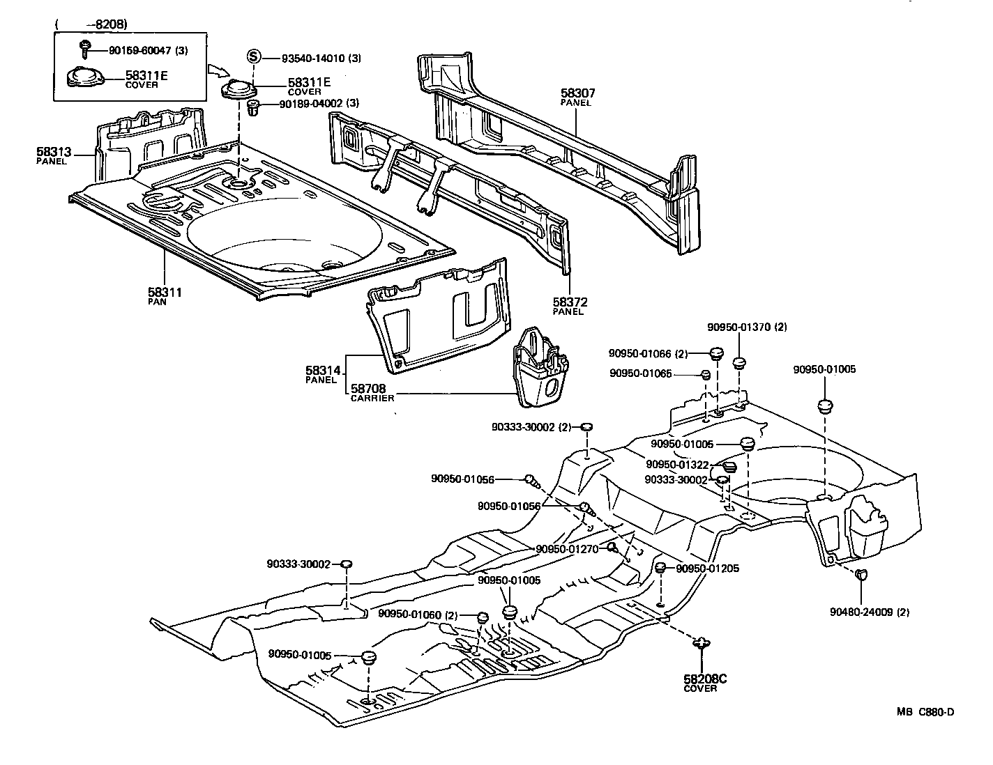 58301-91C02 PAN, REAR FLOOR product image
