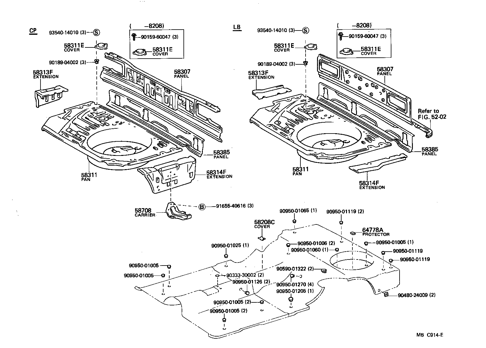 58301-14922 PAN, REAR FLOOR product image
