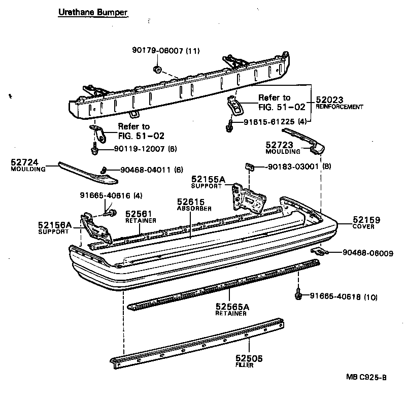 52068-95800 SUPPORT, REAR BUMPER SIDE, LH product image