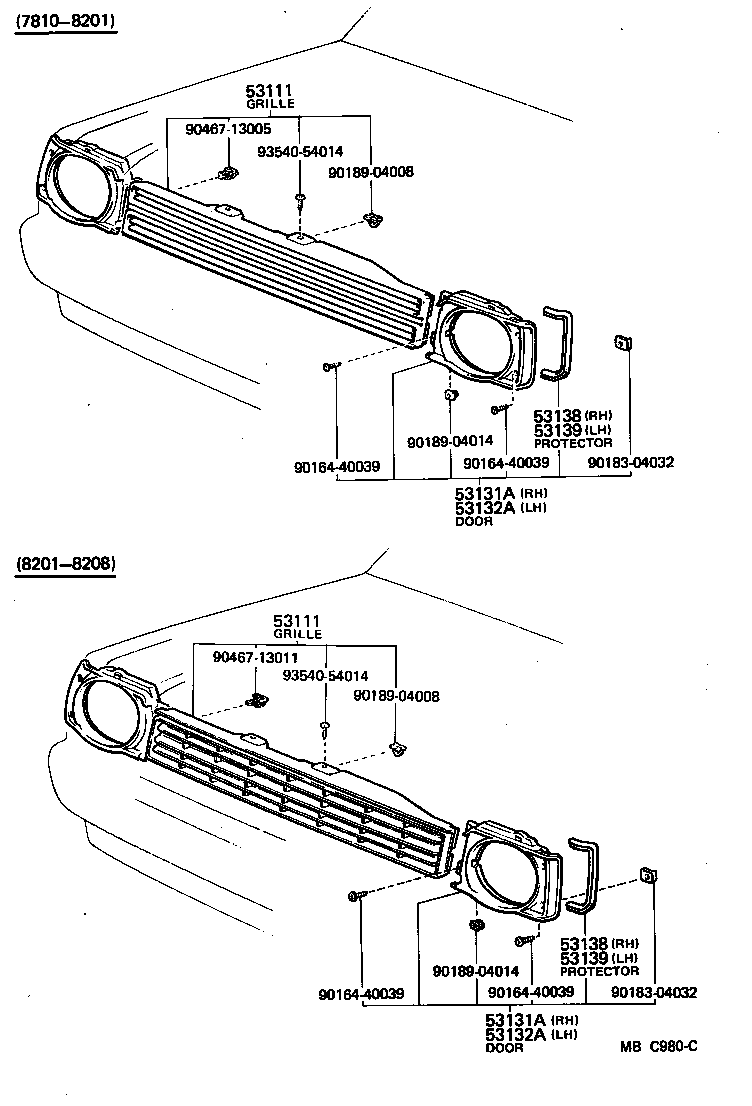 53131-19348 DOOR, HEADLAMP, RH product image