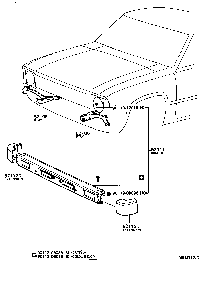 52102-95111 EXTENSION, FRONT BUMPER, RH product image