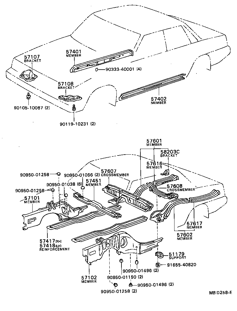 57102-32010 MEMBER SUB-ASSY, FRONT SIDE, LH product image