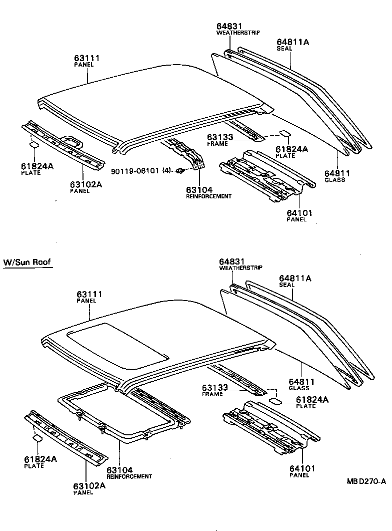 63102-32030 PANEL SUB-ASSY, WINDSHIELD HEADER product image