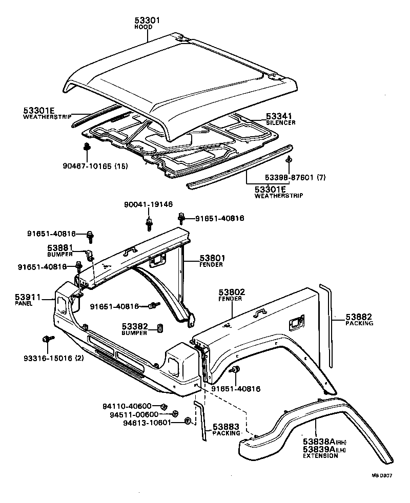 53802-87616 FENDER SUB-ASSY, FRONT LH product image