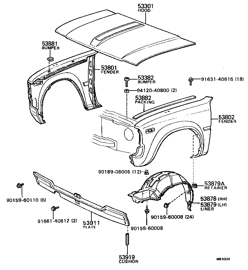 53801-92306 FENDER SUB-ASSY, FRONT RH product image