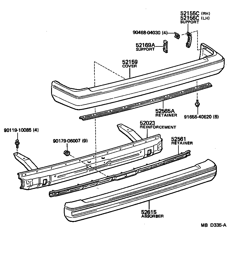 52159-14290-08 COVER, REAR BUMPER product image