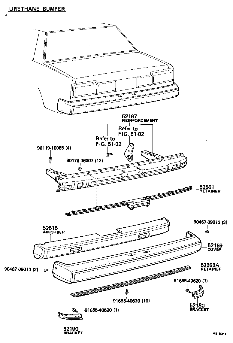 52159-14051 COVER, REAR BUMPER product image