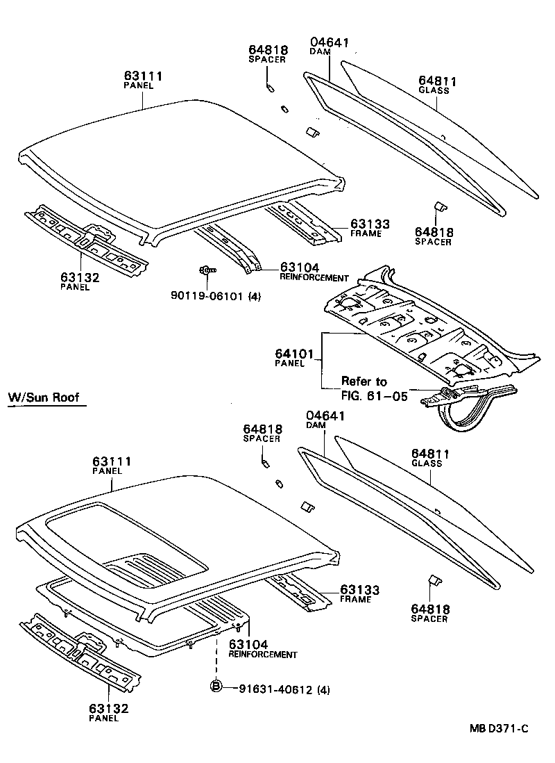 63102-14110 PANEL, WINDSHIELD HEADER, INNER product image