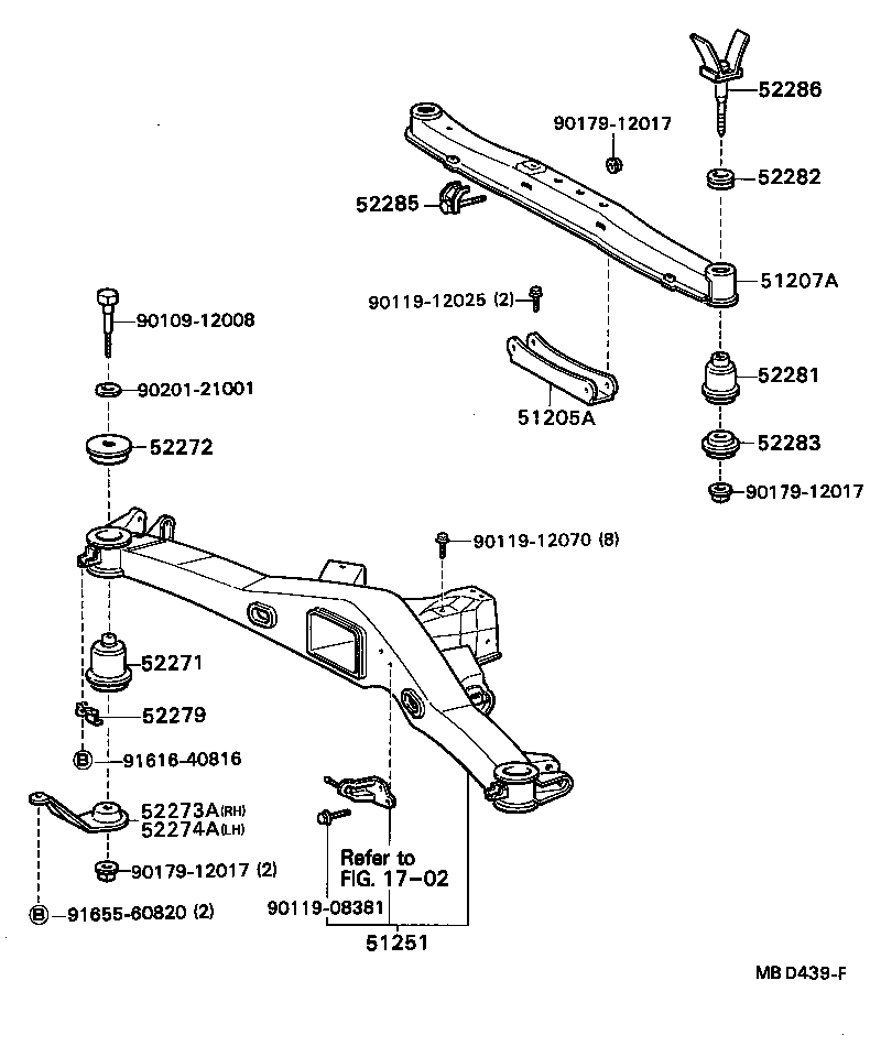 51201-14270 CROSSMEMBER SUB-ASSY, FRONT SUSPENSION product image