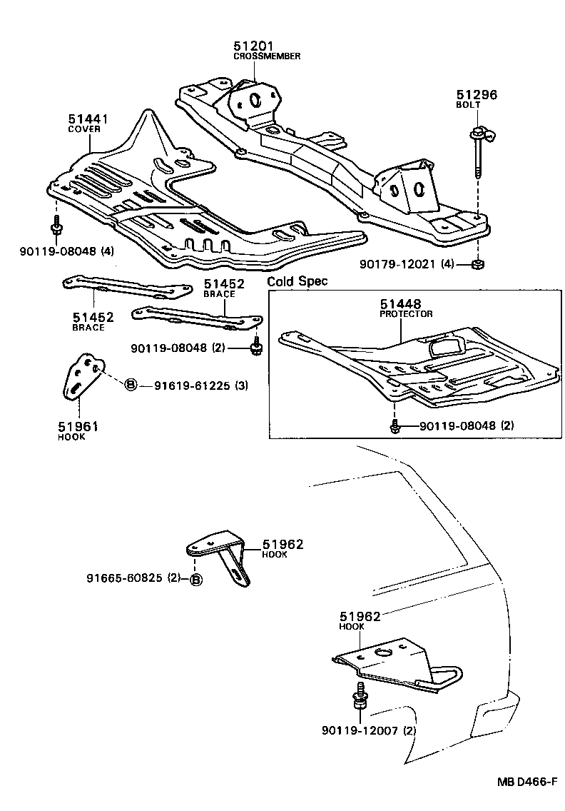 51201-14270 CROSSMEMBER SUB-ASSY, FRONT SUSPENSION product image