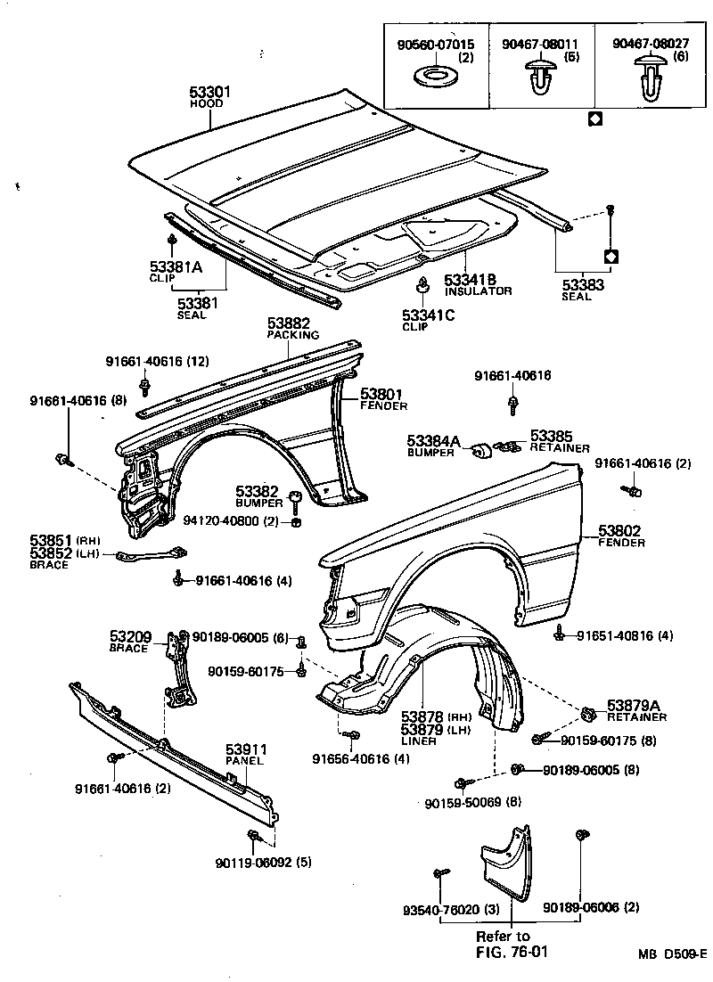53802-14520 FENDER SUB-ASSY, FRONT LH product image