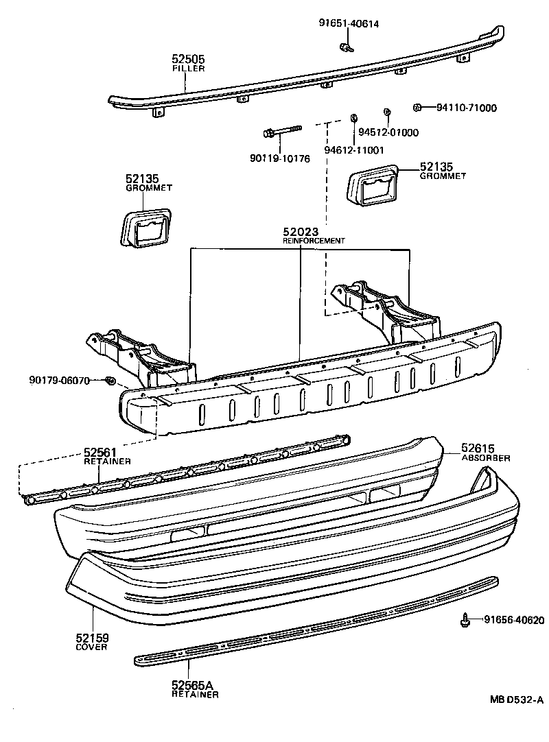 52181-12150 ARM SUB-ASSY, REAR BUMPER, RH product image