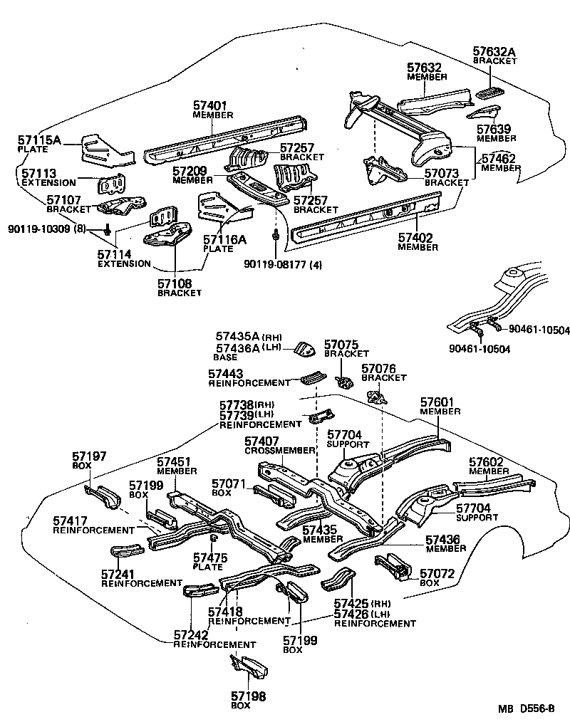 57108-24010 BRACKET SUB-ASSY, STRUT BAR, LH product image
