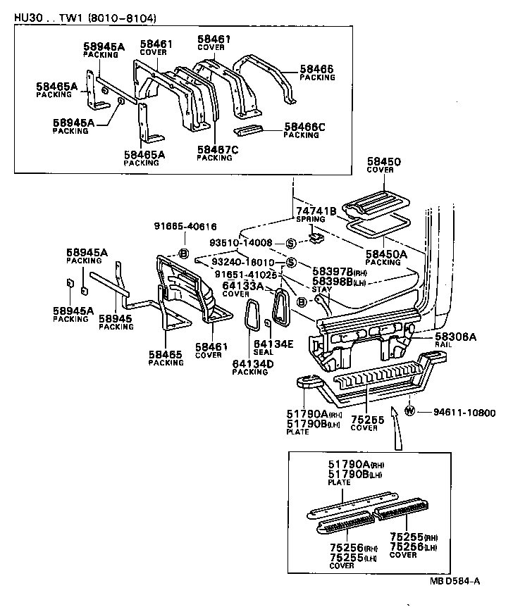 57101-95401 MEMBER SUB-ASSY, FRONT SIDE, RH product image