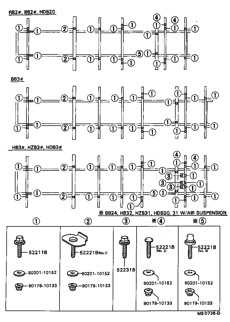 57199-90B00 BOLT(FOR BODY MOUNT NO.2 CUSHION) product image