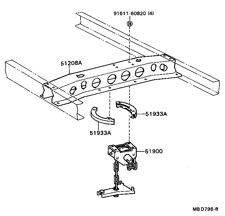 51900-36062 CARRIER ASSY, SPARE WHEEL product image