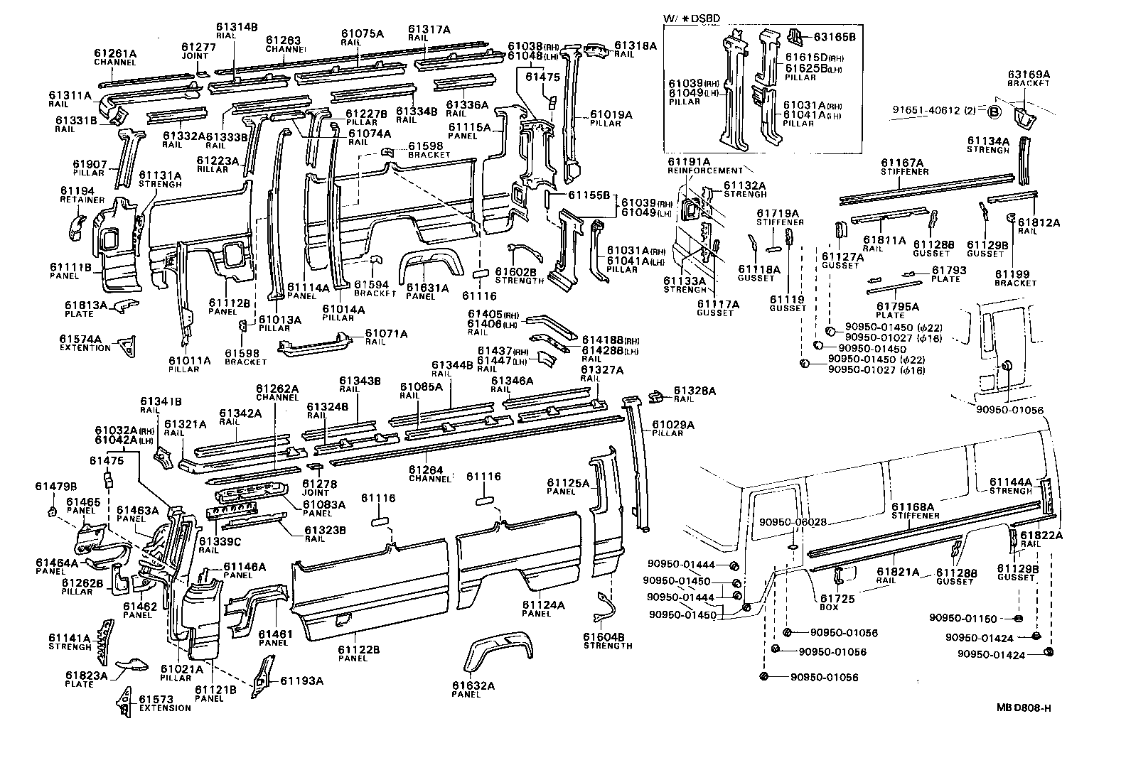 61838-90B00 COVER, RAIL LOWER INNER SERVICE HOLE product image