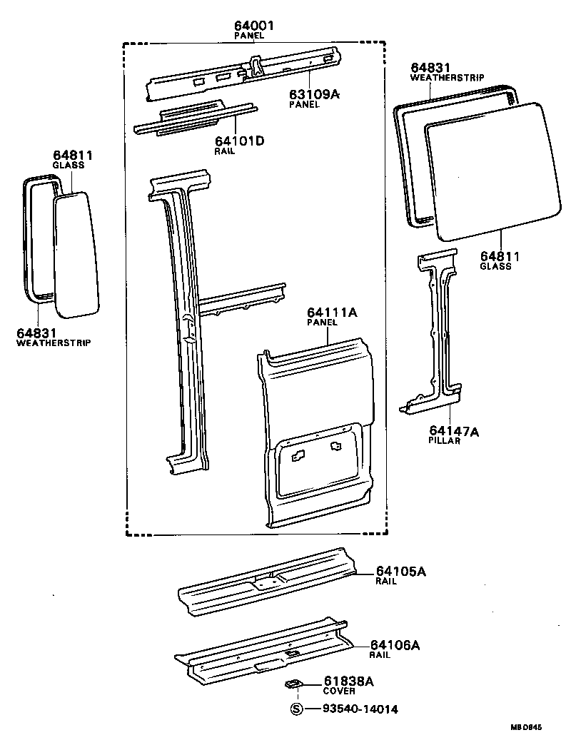 63102-90B08 PANEL SUB-ASSY, WINDSHIELD HEADER product image
