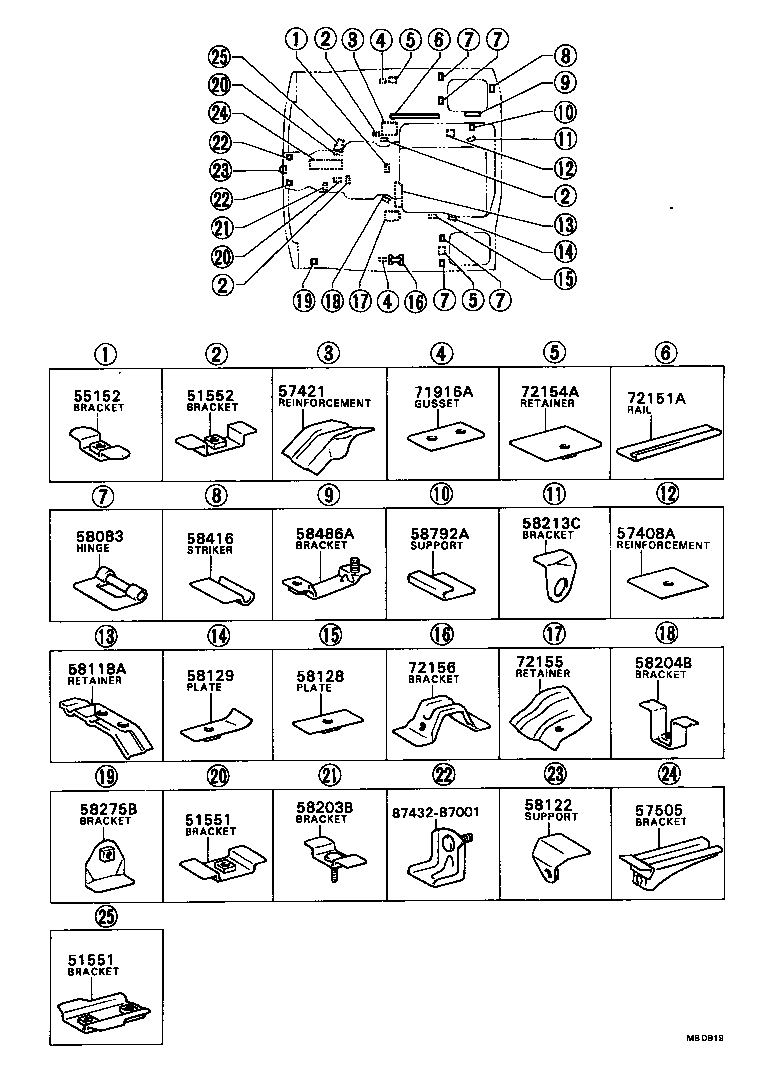 57102-87006 MEMBER SUB-ASSY, FRONT SIDE, LH product image
