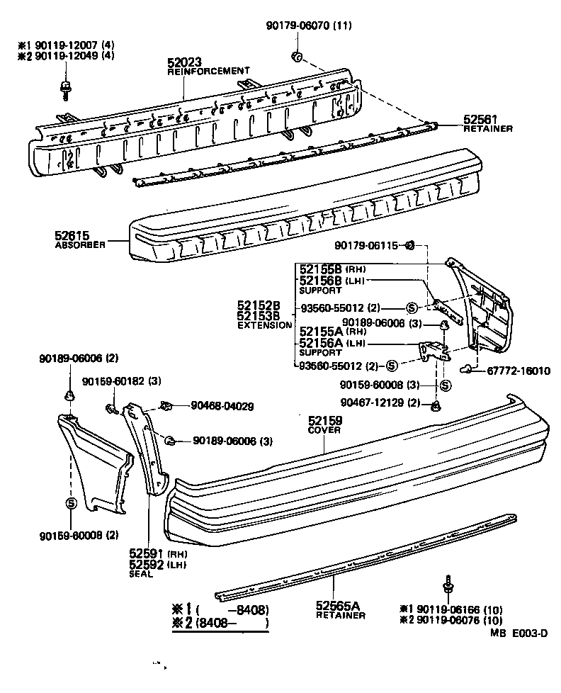 52155-16030 SUPPORT, REAR BUMPER SIDE, RH product image