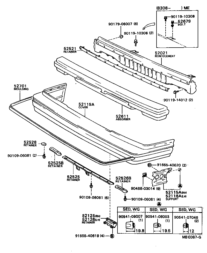 52062-22010 SUPPORT, FRONT BUMPER SIDE, LH product image