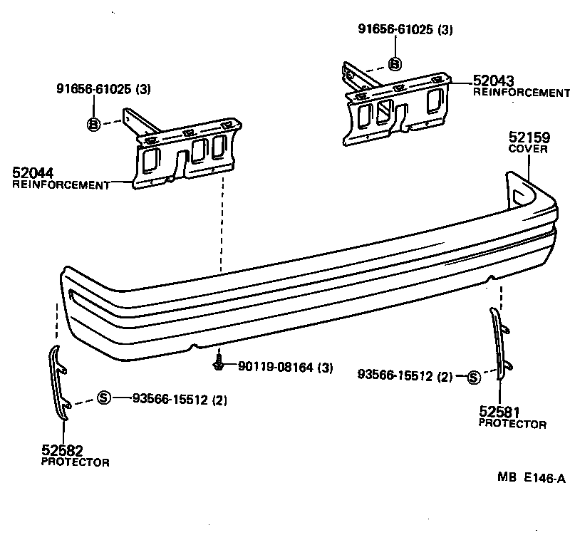 52016-10020 STAY SUB-ASSY, REAR BUMPER, LH product image