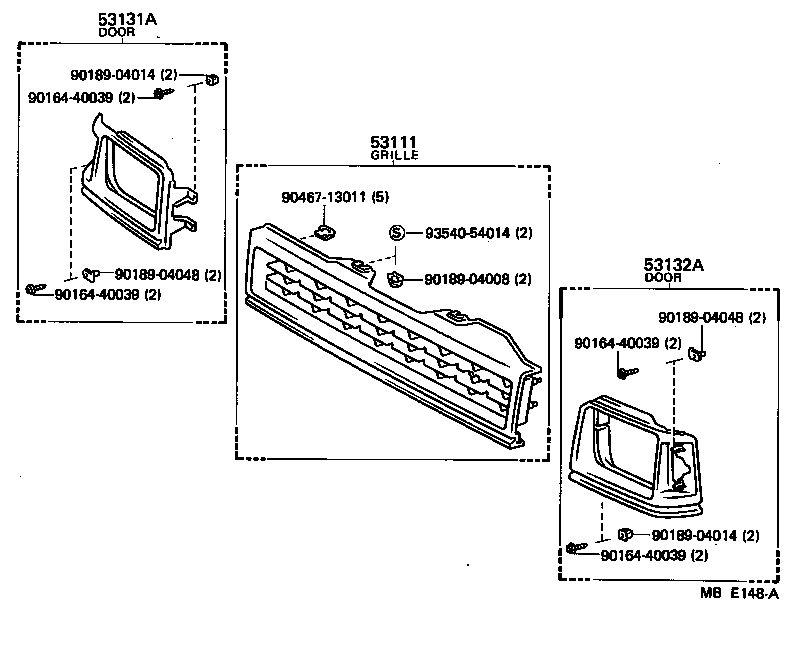53131-19348 DOOR, HEADLAMP, RH product image