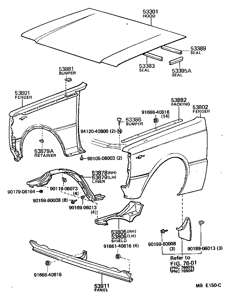 53801-10291 FENDER SUB-ASSY, FRONT RH product image