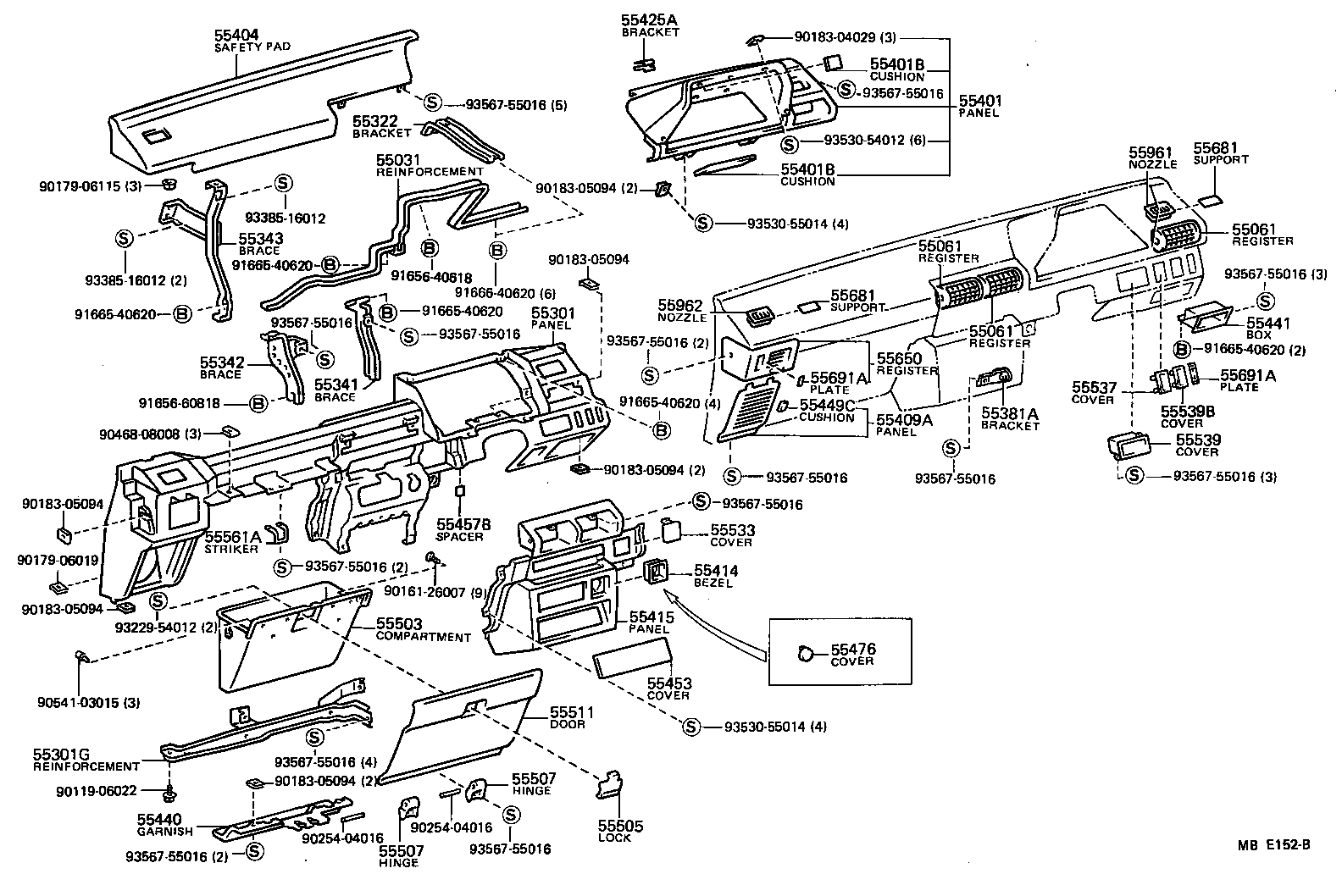55307-10020 BRACE, INSTRUMENT PANEL, NO.2 product image