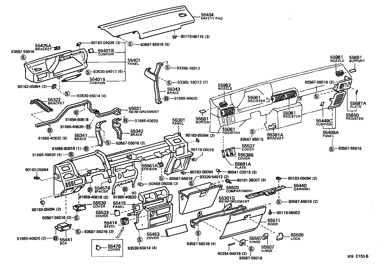 55307-10020 BRACE, INSTRUMENT PANEL, NO.2 product image