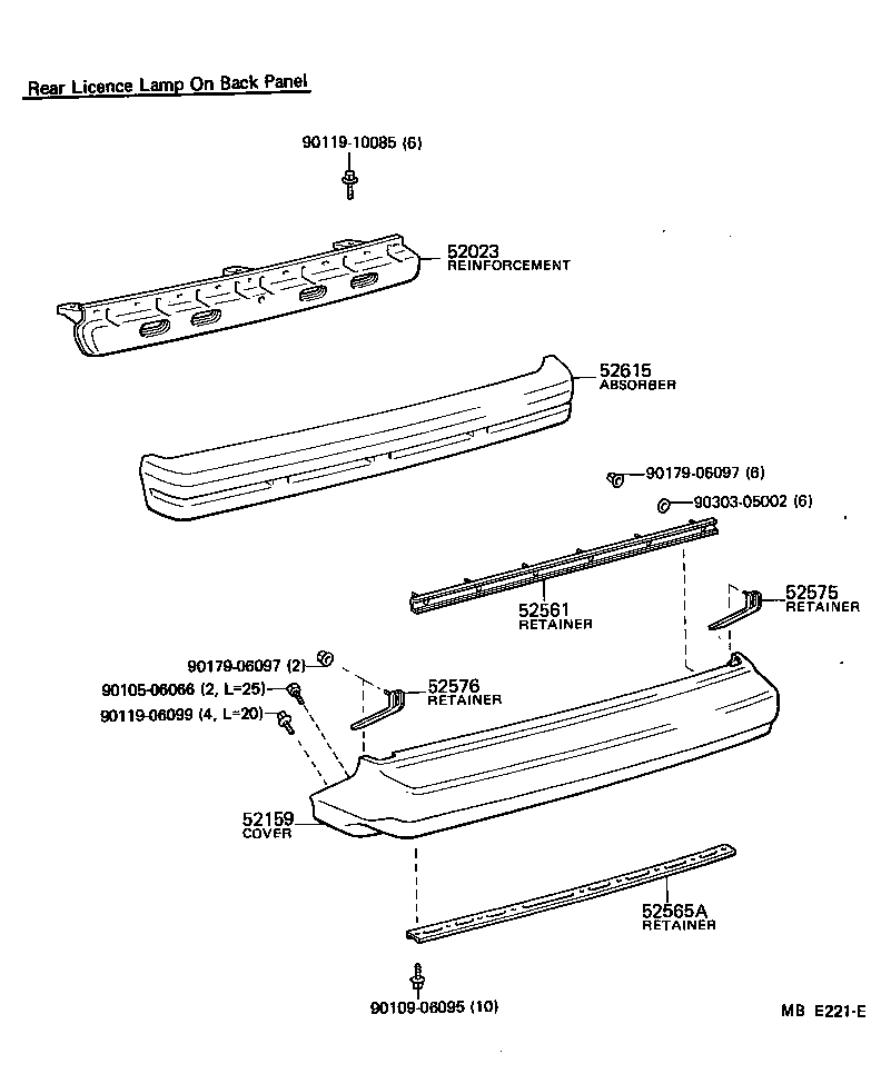 52159-14180 COVER, REAR BUMPER product image