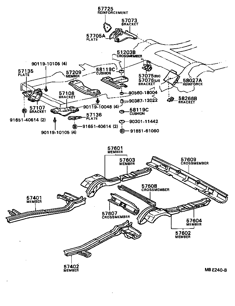 57075-91401 BRACKET SUB-ASSY, UPPER CONTROL LINK, RH product image