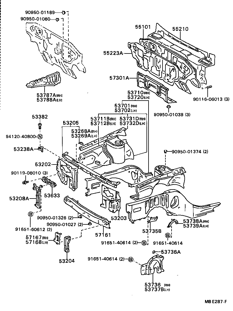 53208-32030 SUPPORT SUB-ASSY, HOOD LOCK product image