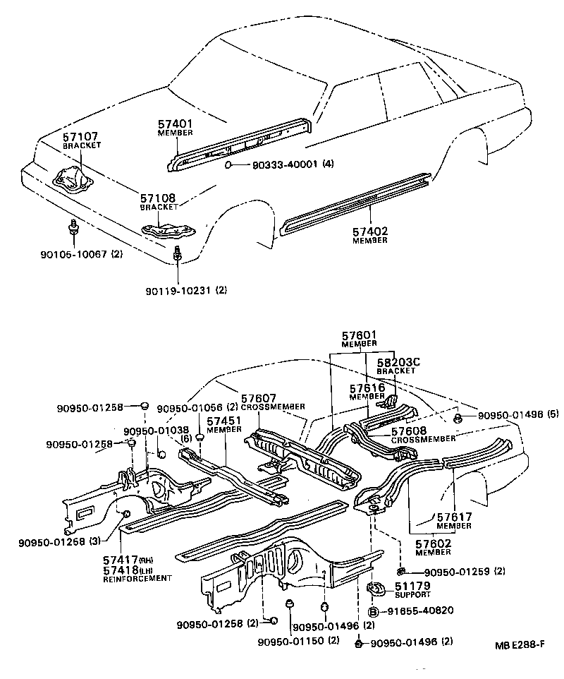57107-32010 BRACKET SUB-ASSY, STRUT BAR, RH product image
