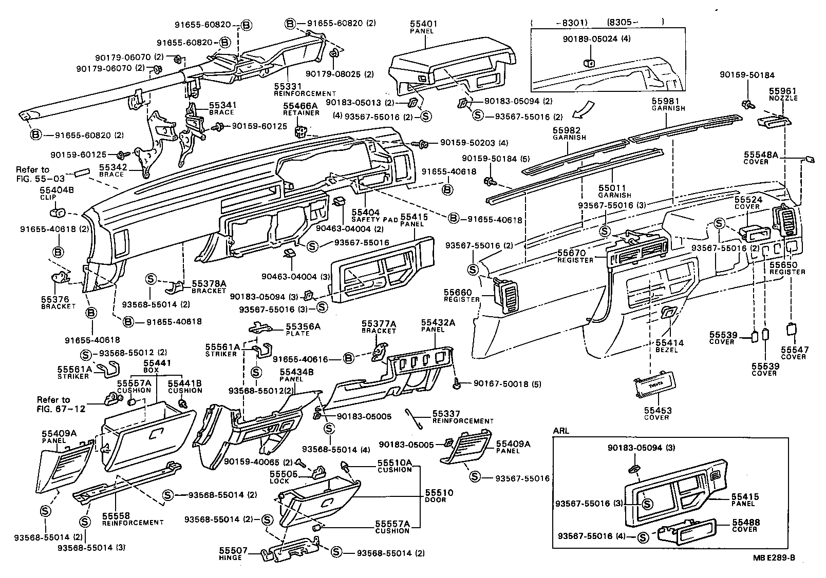 55306-32020 BRACE, INSTRUMENT PANEL, NO.1 product image